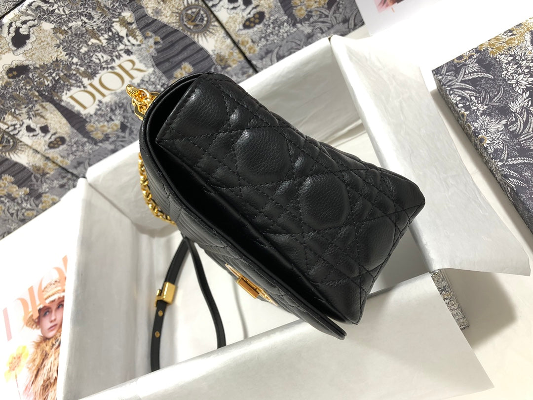 Dio rM9243 Large Caro Bag Calfskin black logo gold - Default Title - View 3