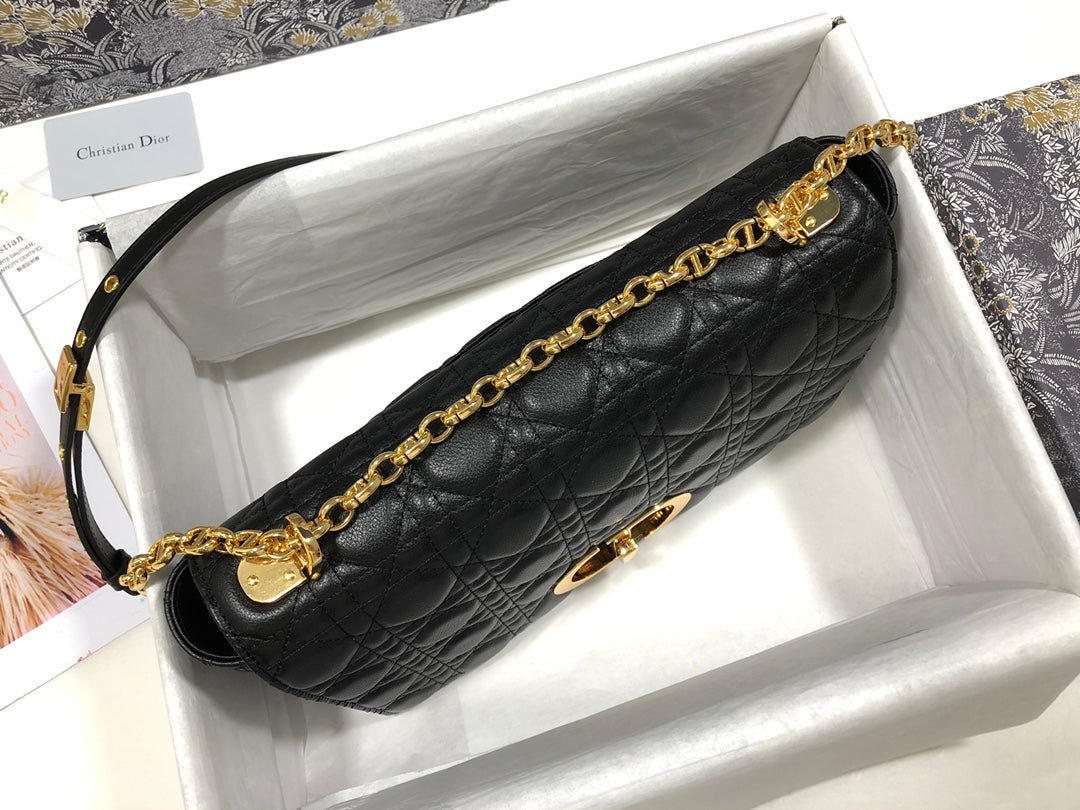 Dio rM9243 Large Caro Bag Calfskin black logo gold