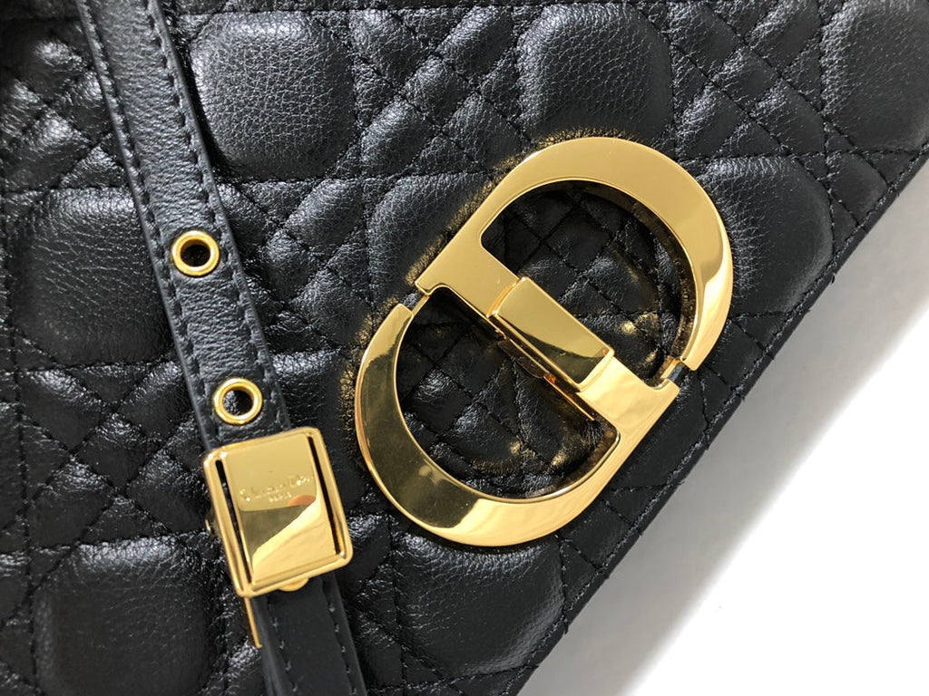 Dio rM9243 Large Caro Bag Calfskin black logo gold