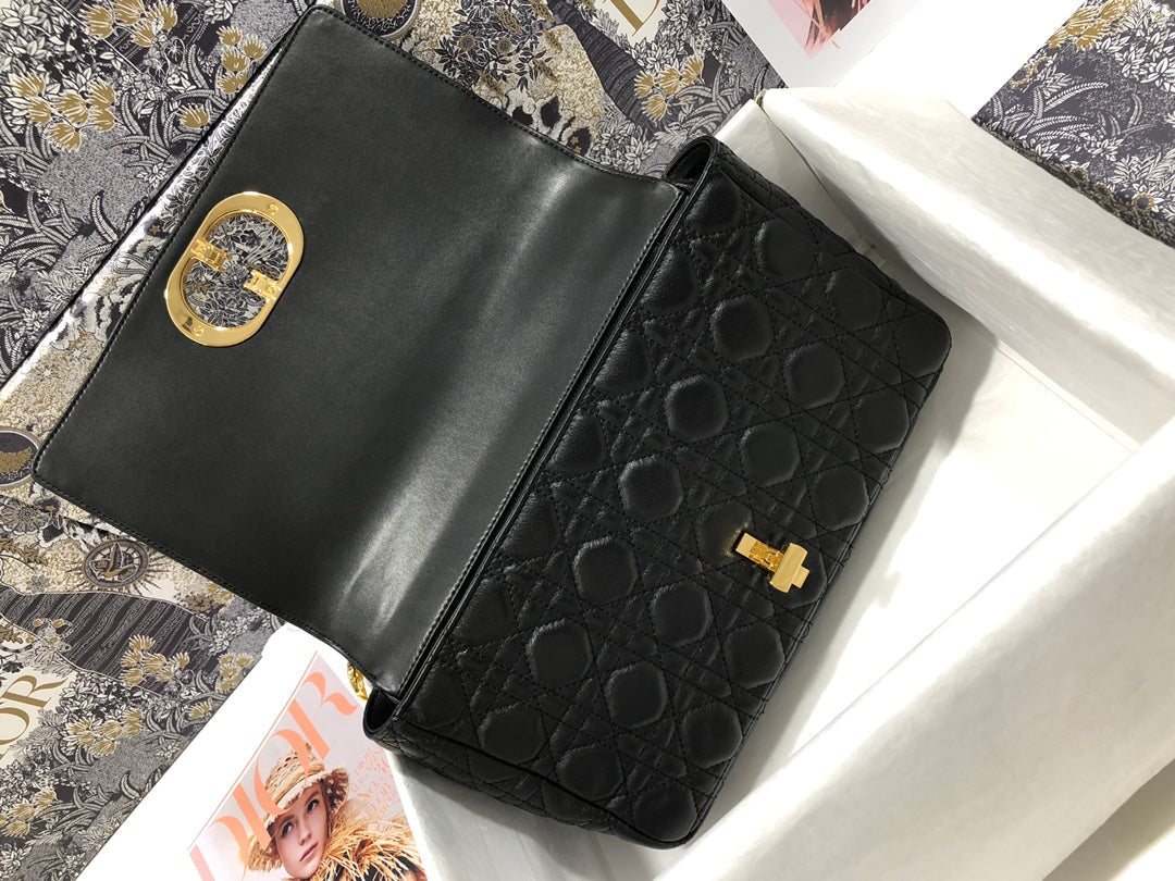 Dio rM9243 Large Caro Bag Calfskin black logo gold - Default Title - View 7