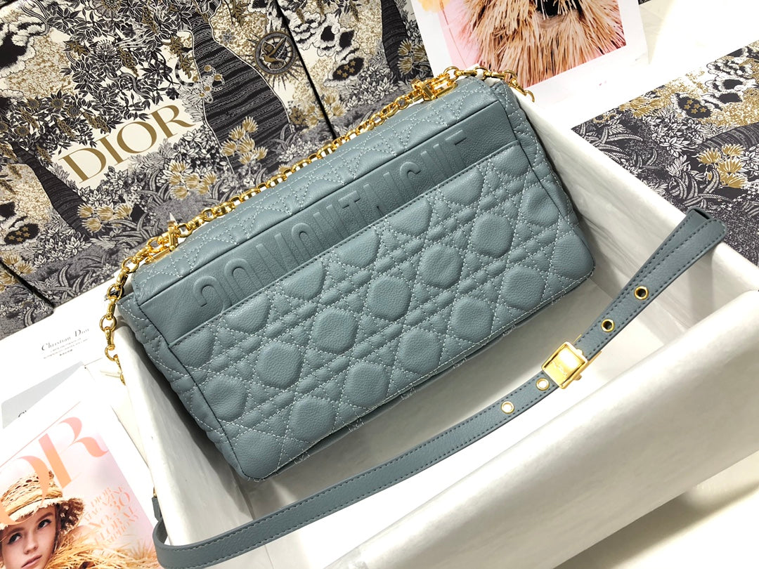 Dior M9243 Large Caro Bag Calfskin Blue - Default Title - View 2
