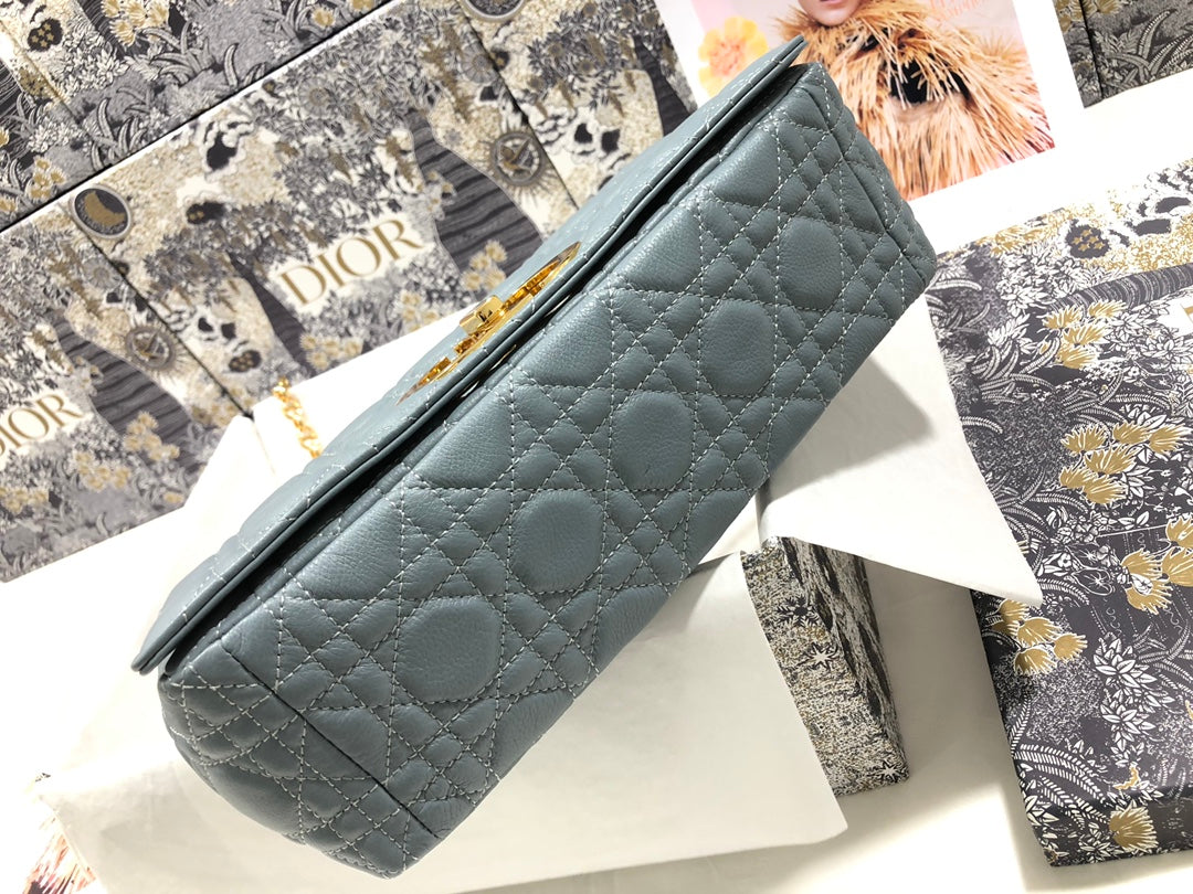 Dior M9243 Large Caro Bag Calfskin Blue - Default Title - View 4