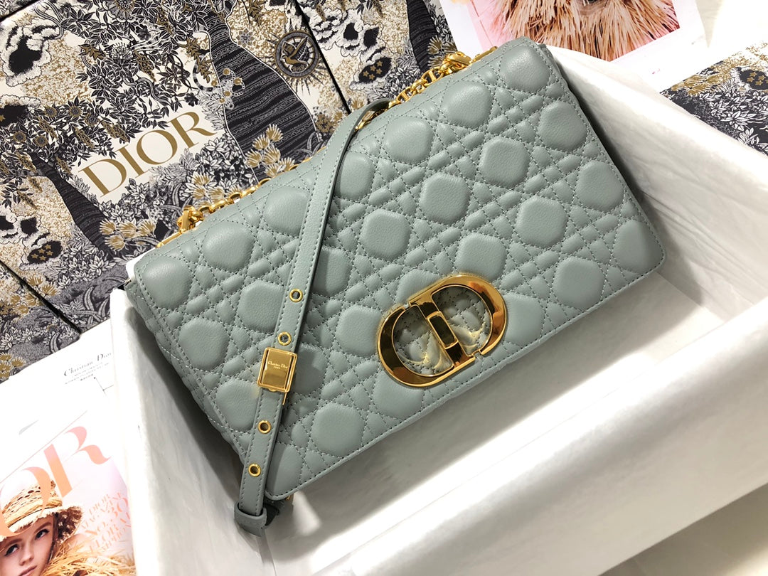 Dior M9243 Large Caro Bag Calfskin Gray - Default Title - View 1