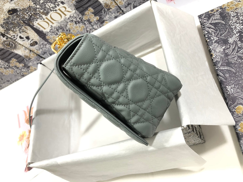 Dior M9243 Large Caro Bag Calfskin Gray