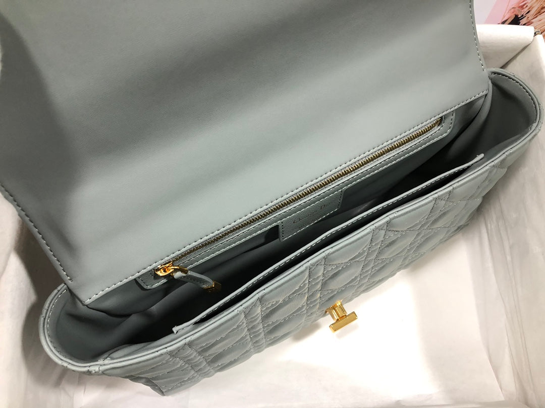 Dior M9243 Large Caro Bag Calfskin Gray - Default Title - View 8