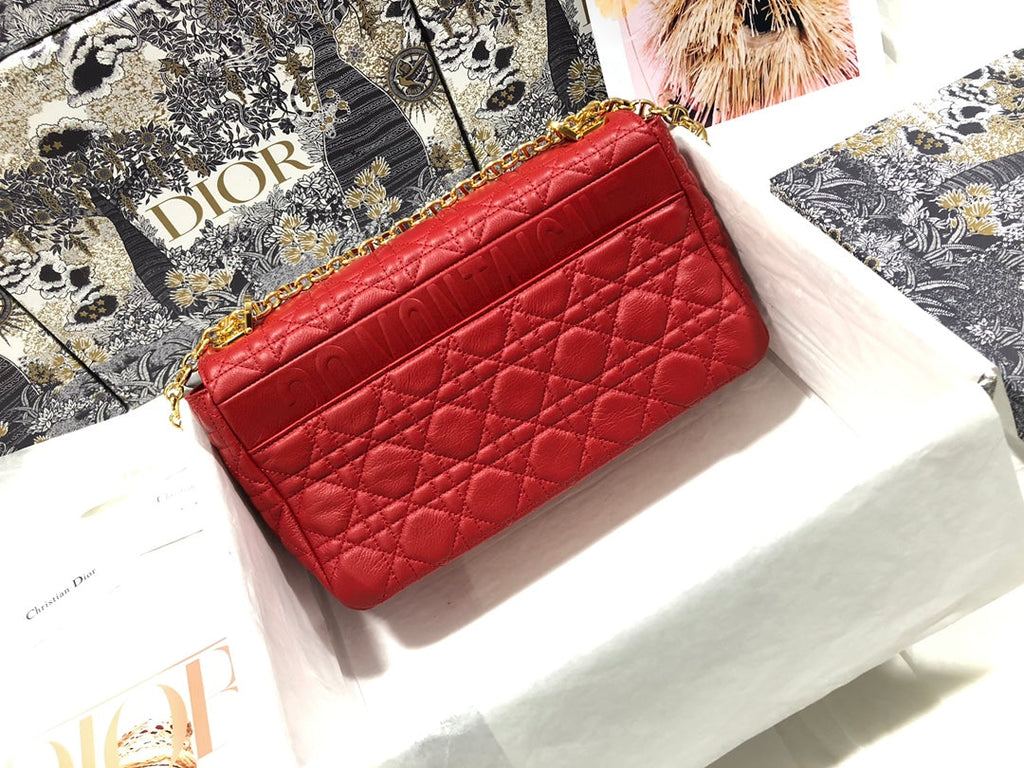 Dior M9243 Large Caro Bag  Calfskin Red Gold