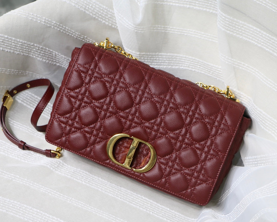 Dior M9243 Large Caro Bag Calfskin Red - Default Title - View 1