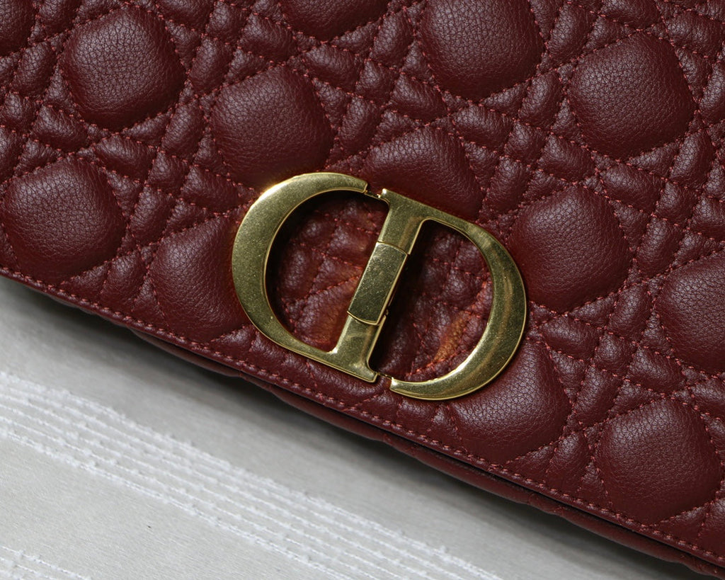 Dior M9243 Large Caro Bag Calfskin Red