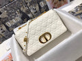 Dior Large Caro Bag M9243 Calfskin white Gold
