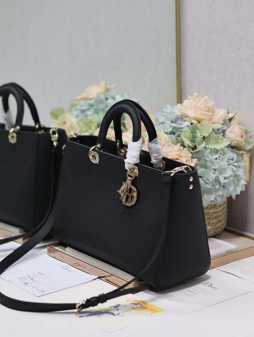 Dior M1152 Large Lady D-Sire My ABCDior Bag Black Bull Leather - Default Title - View 3