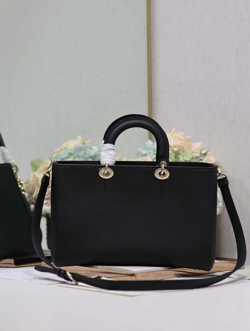Dior M1152 Large Lady D-Sire My ABCDior Bag Black Bull Leather - Default Title - View 9
