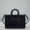 Dior Large M1152 Lady D-Sire My ABCDior Bag Black Macrocannage Crinkled Calfskin
