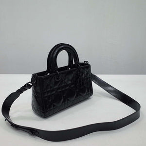 Dior Large M1152 Lady D-Sire My ABCDior Bag Black Macrocannage Crinkled Calfskin - Default Title - View 3