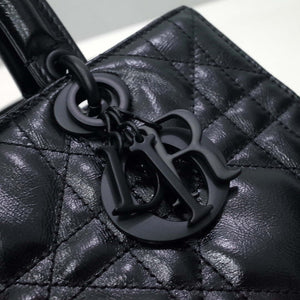 Dior Large M1152 Lady D-Sire My ABCDior Bag Black Macrocannage Crinkled Calfskin - Default Title - View 5