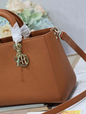 Dior Large M1152 Lady D-Sire My ABCDior Bag Dark Brandy Bull Leather - Default Title - View 4