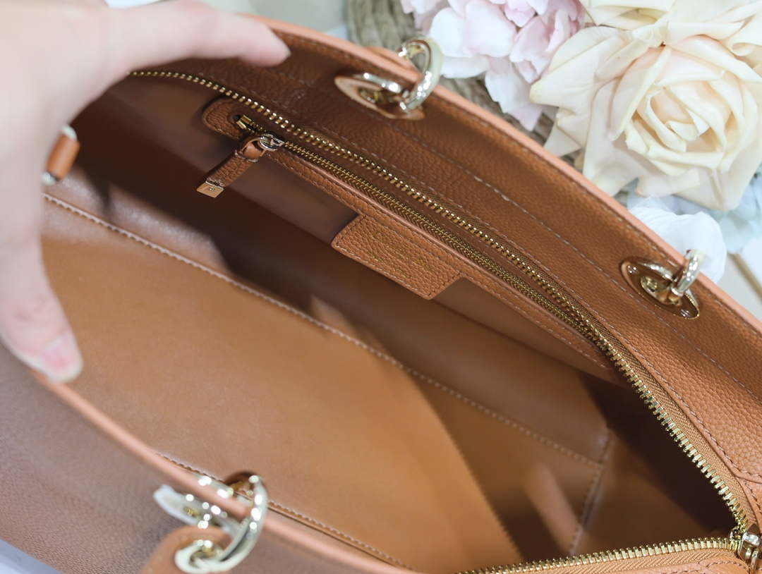 Dior Large M1152 Lady D-Sire My ABCDior Bag Dark Brandy Bull Leather - Default Title - View 9