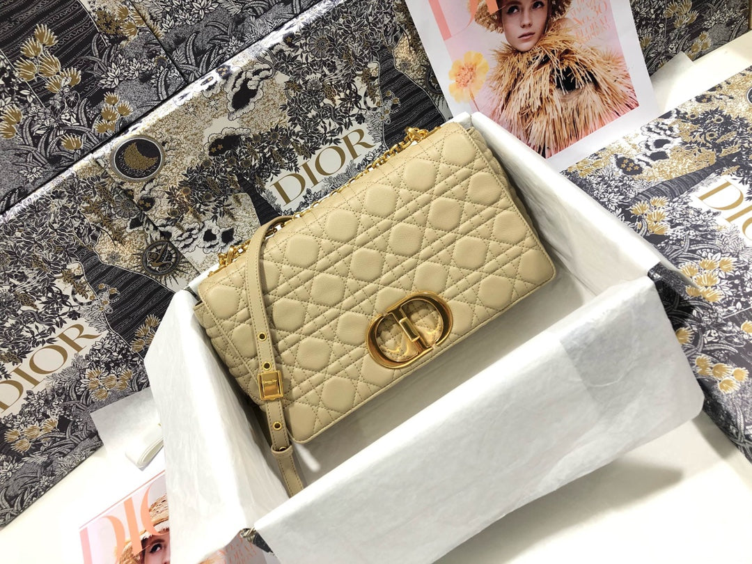 Dior M9243 Large Caro Bag Calfskin Apricot - Default Title - View 1