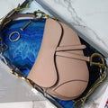 Dior M0446 Dior Saddle Bag M0447 Apricot Grained Calfskin - luxibagsmall