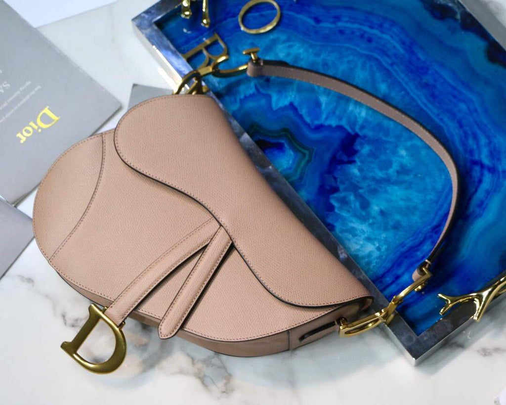 Dior M0446 Dior Saddle Bag M0447 Apricot Grained Calfskin - luxibagsmall