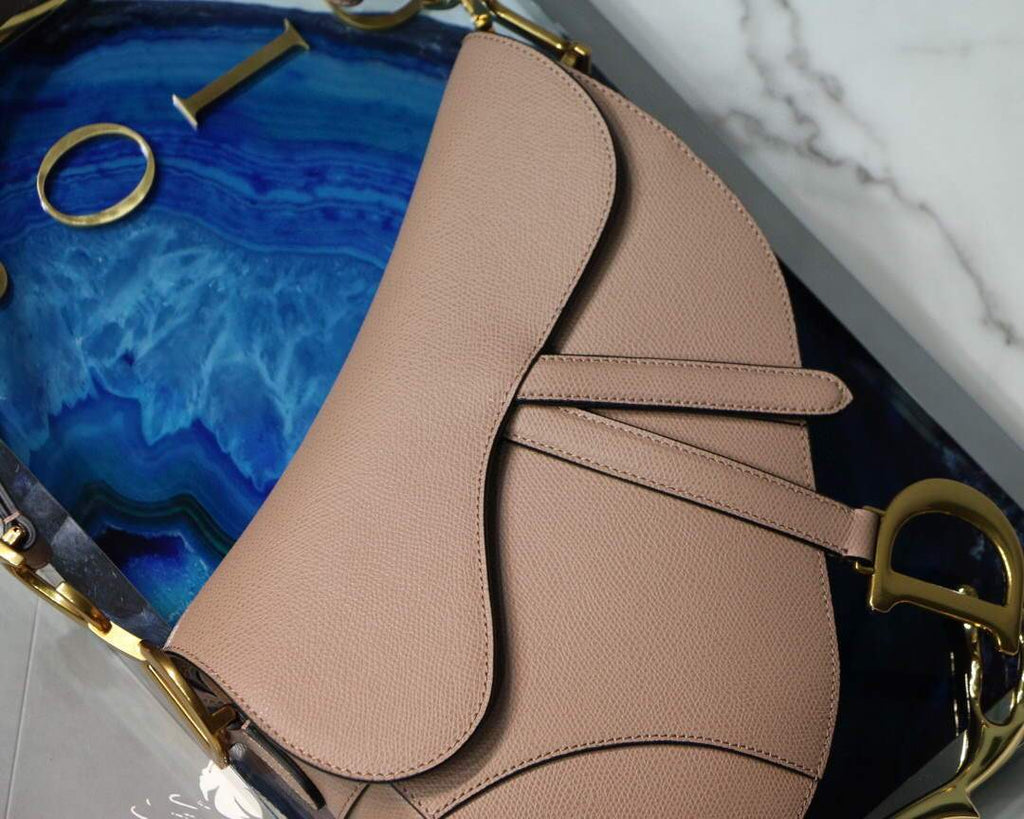 Dior M0446 Dior Saddle Bag M0447 Apricot Grained Calfskin - luxibagsmall