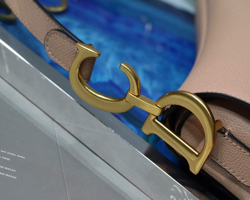 Dior M0446 Dior Saddle Bag M0447 Apricot Grained Calfskin - luxibagsmall