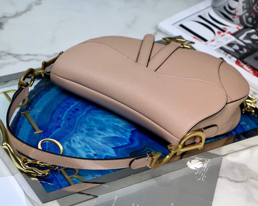 Dior M0446 Dior Saddle Bag M0447 Apricot Grained Calfskin - luxibagsmall