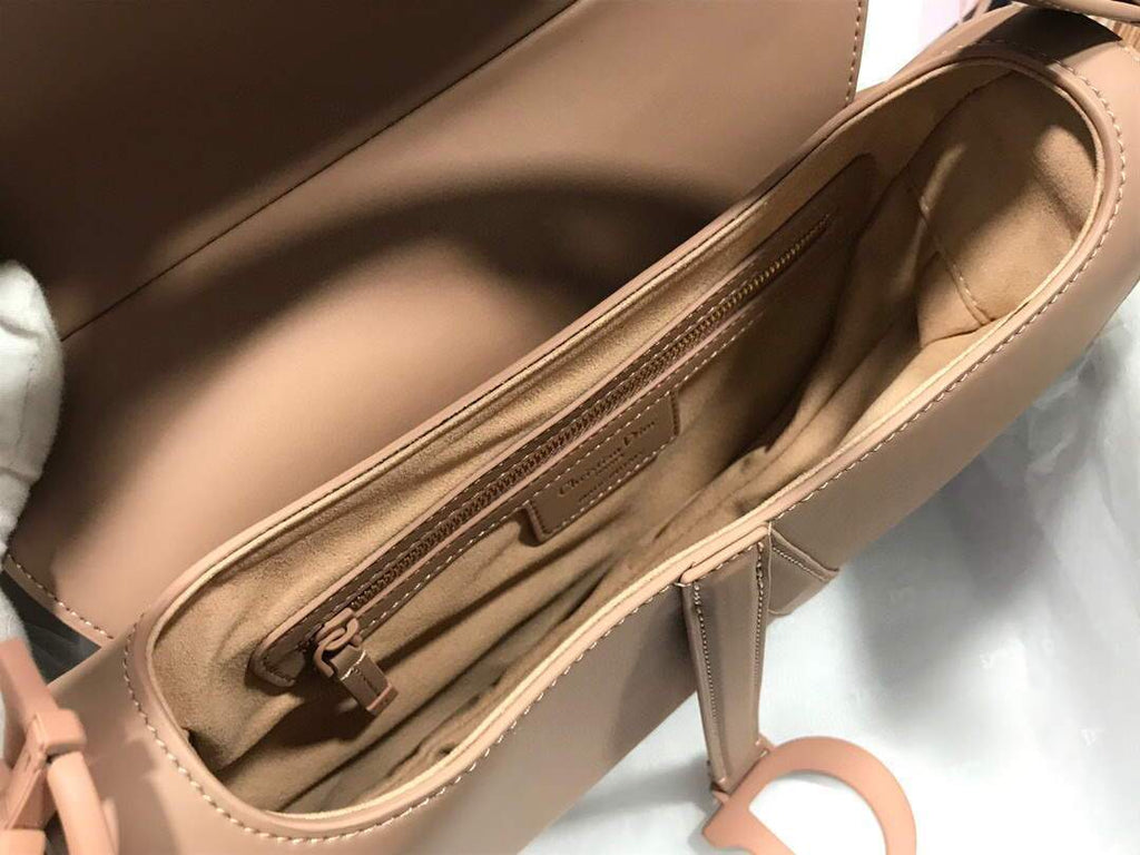 Dior M0446 Dior Saddle Bag M0447 Apricot Grained Calfskin with Apricot Hardware - luxibagsmall