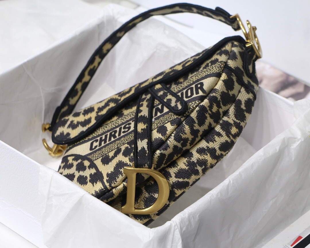 Dior M0446 Dior Saddle Bag Beige Multicolor Mizza Embroidery - luxibagsmall