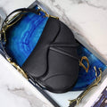 Dior M0446 Dior Saddle Bag M0447 Black Grained Calfskin - luxibagsmall
