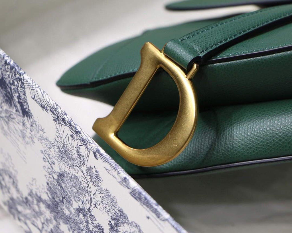 Dior M0446 Dior Saddle Bag M0447 Green Grained Calfskin - luxibagsmall