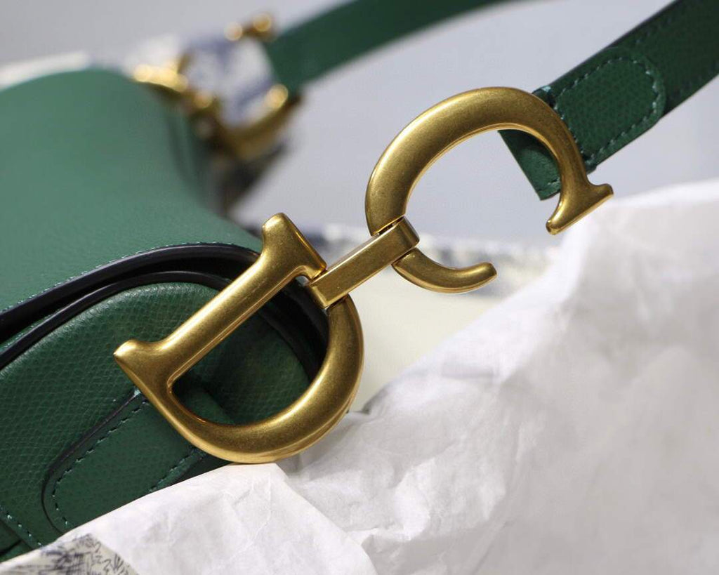 Dior M0446 Dior Saddle Bag M0447 Green Grained Calfskin - luxibagsmall