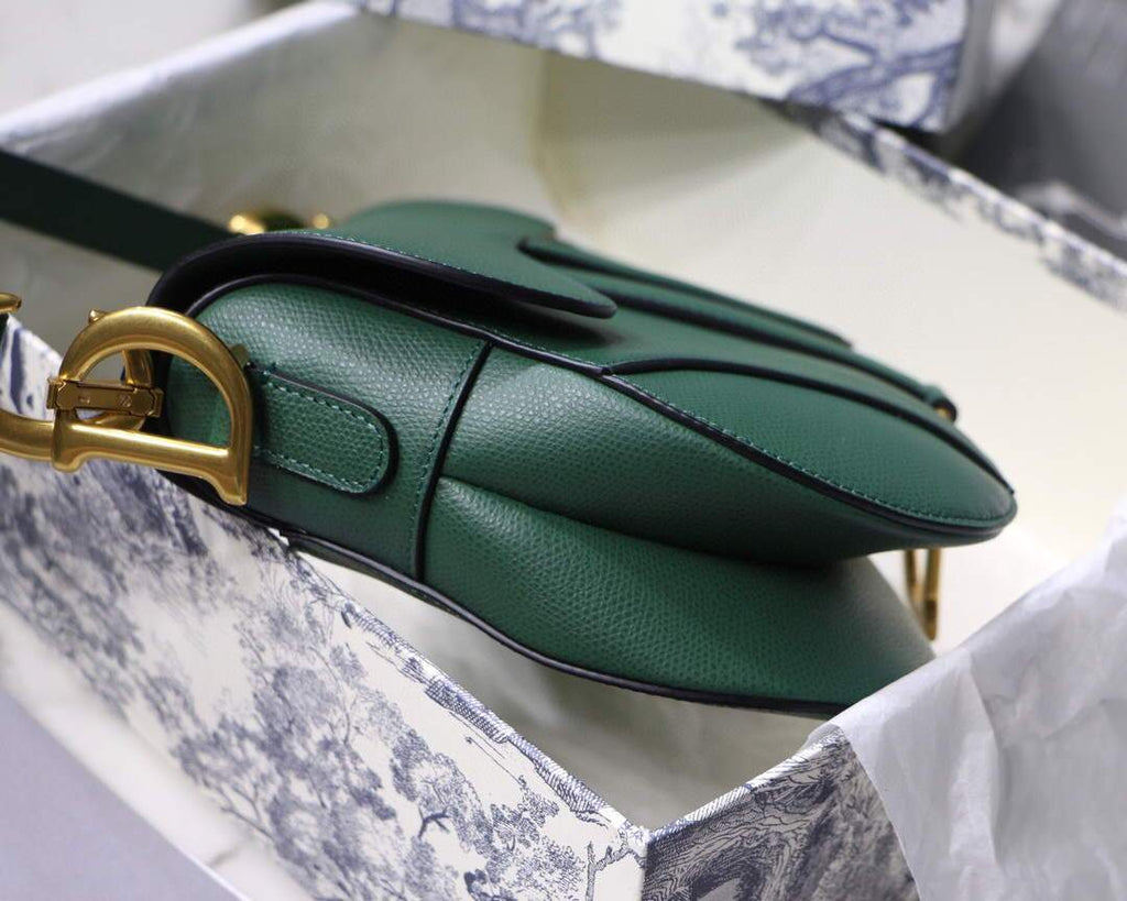 Dior M0446 Dior Saddle Bag M0447 Green Grained Calfskin - luxibagsmall