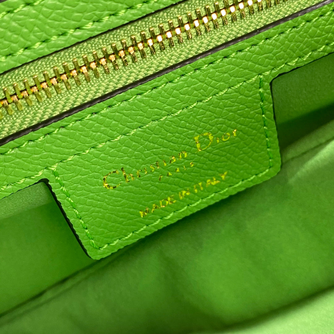 Dior M0446 Dior Saddle Bag Green Grained Calfskin Blue logo - Default Title - View 7