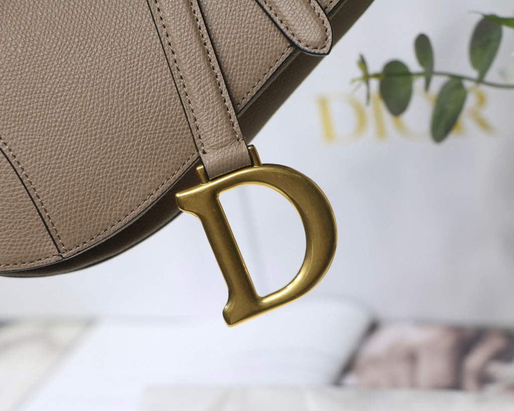 Dior M0446 Dior Saddle Bag Grey Grained Calfskin