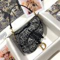 Dior M0446 Dior Saddle Bag Grey Toile de Jouy Reverse Jacquard - shop2bag