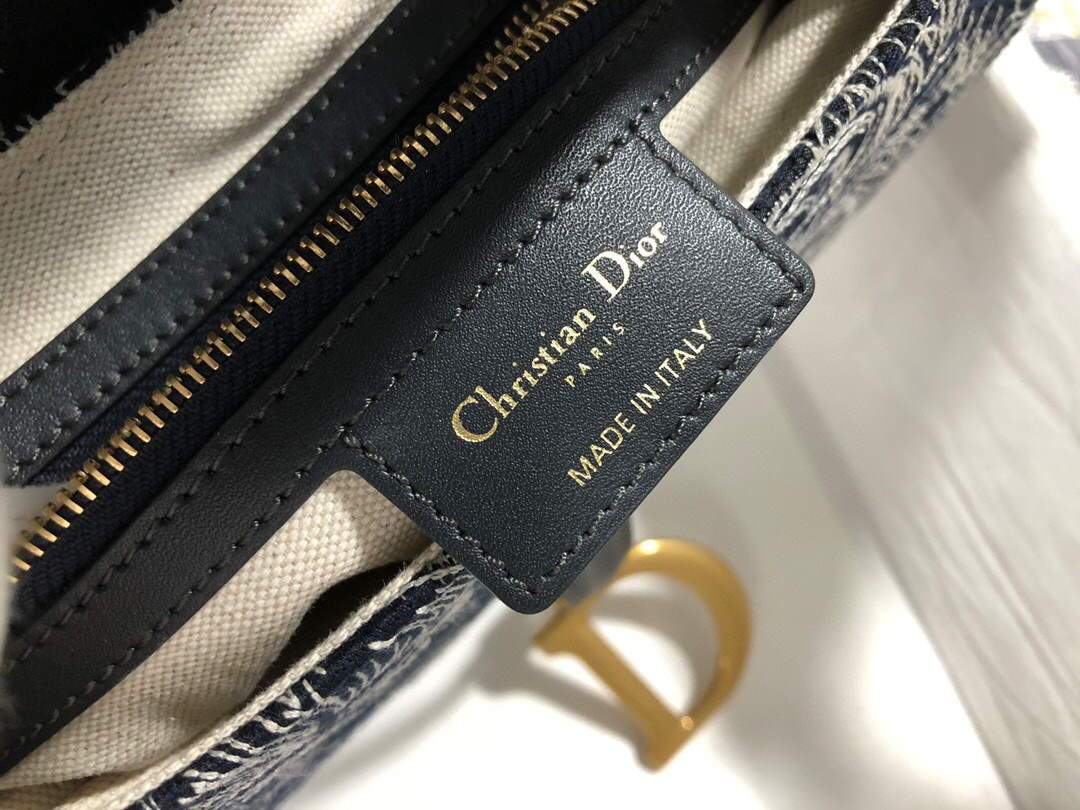 Dior M0446 Dior Saddle Bag Grey Toile de Jouy Reverse Jacquard - shop2bag