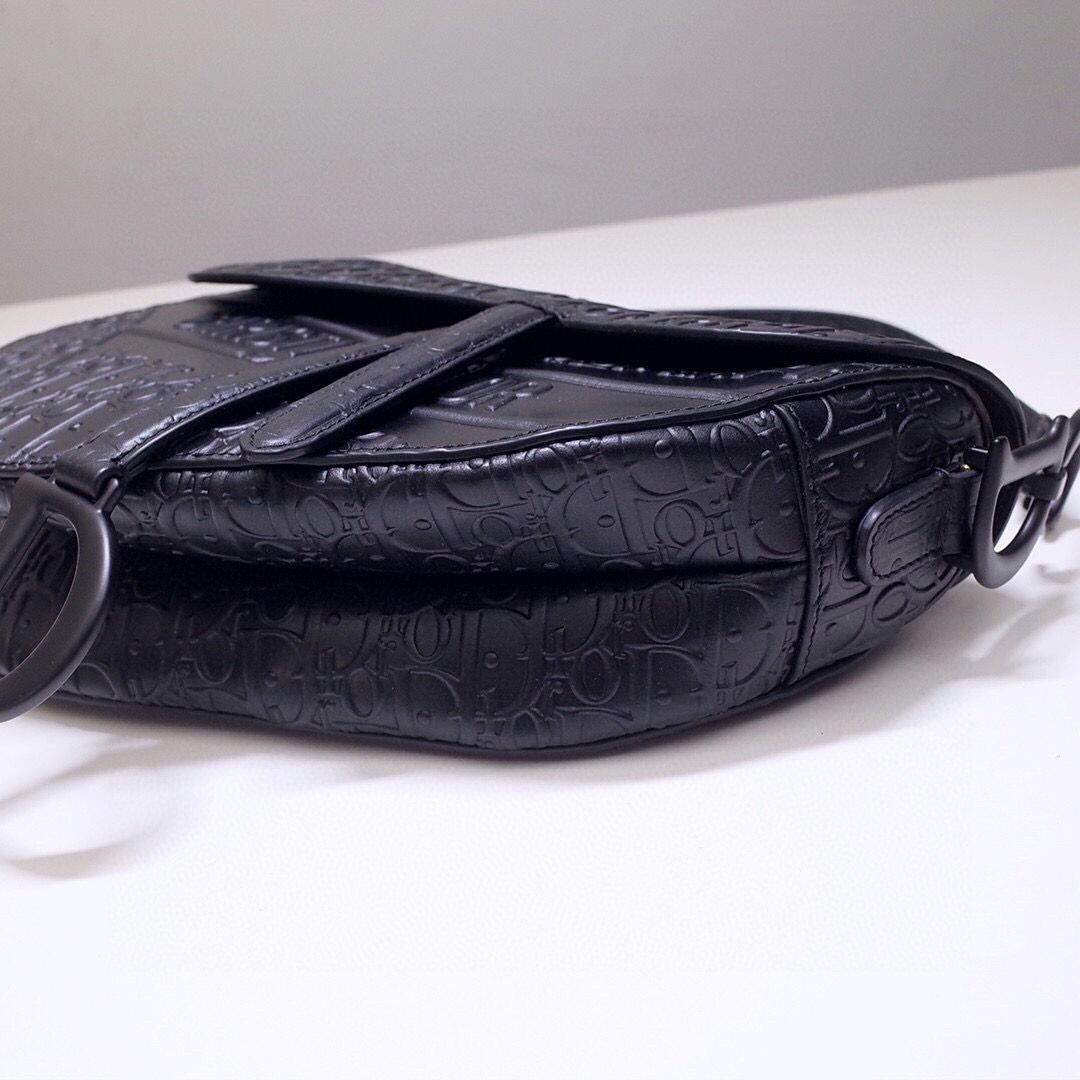 Dior M0446 Dior Saddle Bag M0447 Apricot Grained Calfskin Black Pinter logo