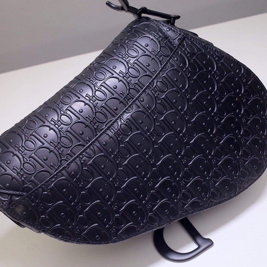 Dior M0446 Dior Saddle Bag M0447 Apricot Grained Calfskin Black Pinter logo