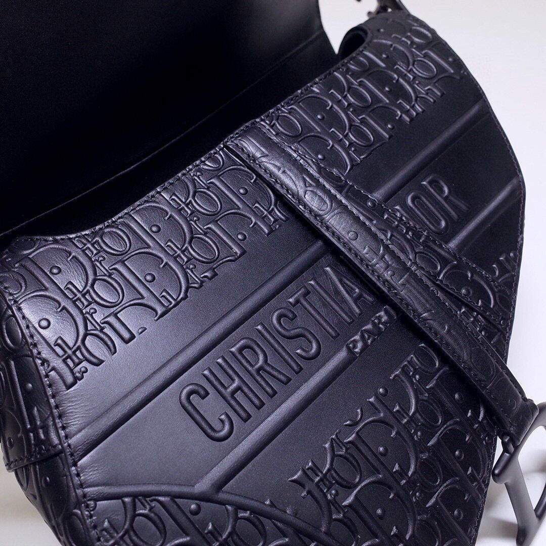 Dior M0446 Dior Saddle Bag M0447 Apricot Grained Calfskin Black Pinter logo