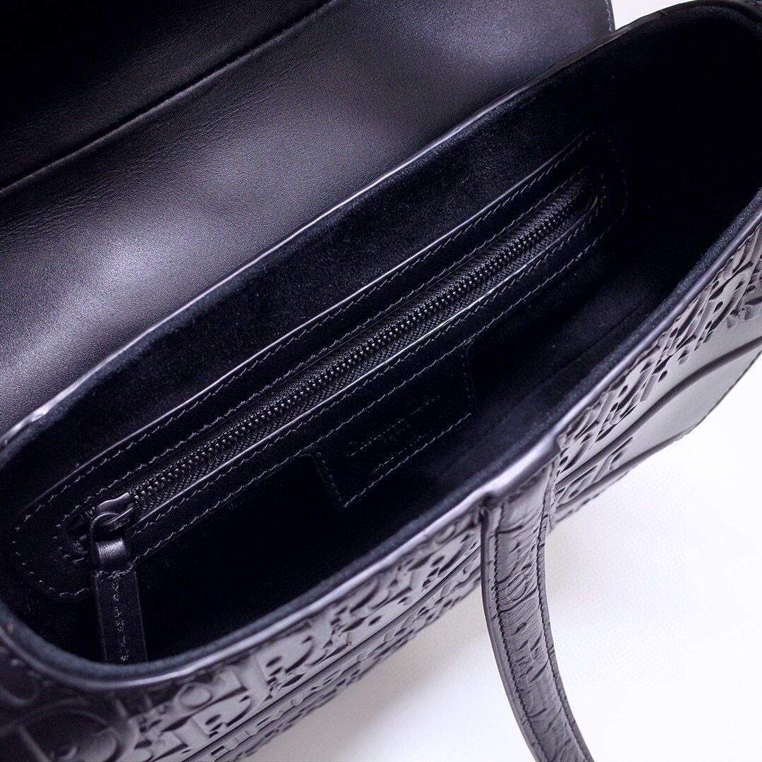 Dior M0446 Dior Saddle Bag M0447 Apricot Grained Calfskin Black Pinter logo