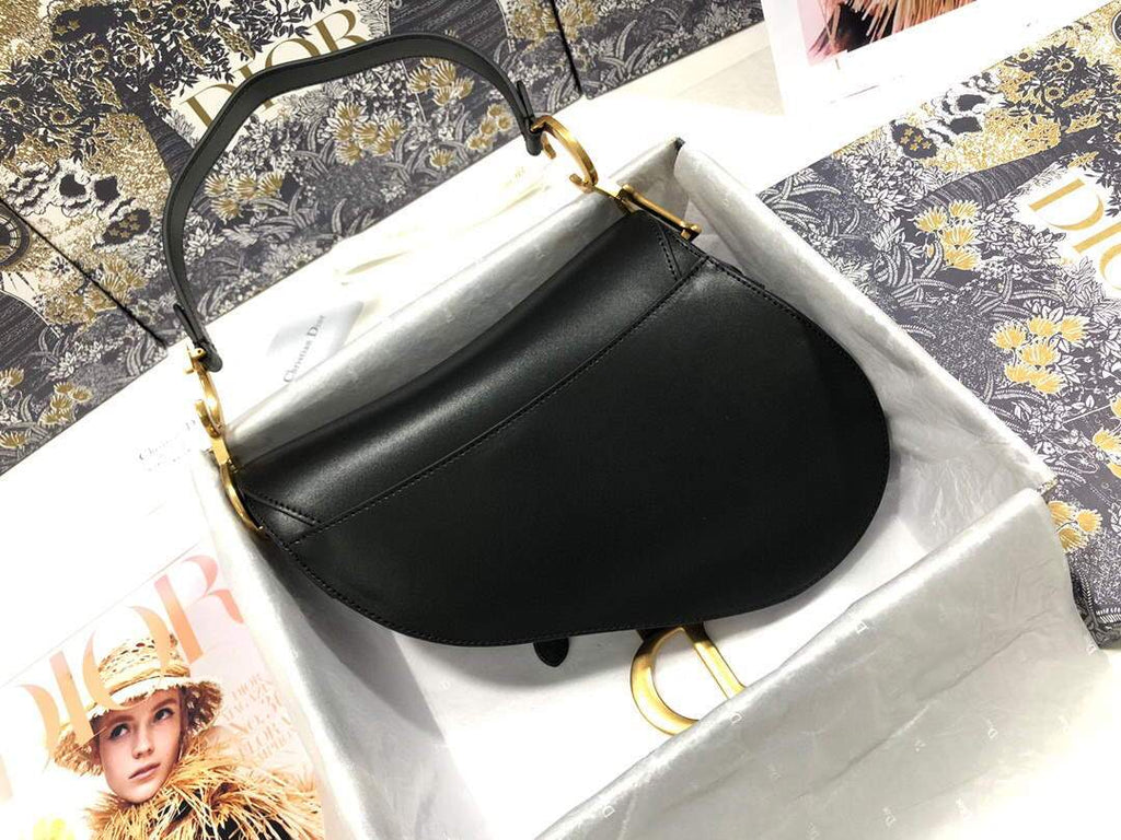 Dior M0446 Dior Saddle Bag M0447 Black Goatskin - shop2bag