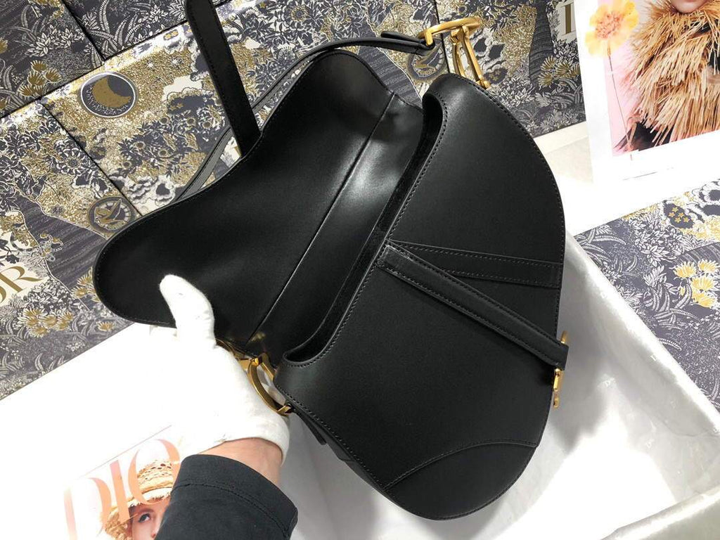 Dior M0446 Dior Saddle Bag M0447 Black Goatskin - shop2bag