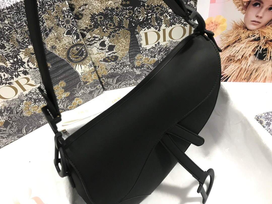 Dior M0446 Dior Saddle Bag M0447 Black Ultramatte Calfskin - shop2bag