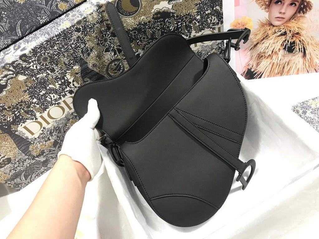 Dior M0446 Dior Saddle Bag M0447 Black Ultramatte Calfskin - shop2bag