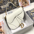 Dior M0446 Dior Saddle Bag M0447 White Grained Calfskin - shop2bag