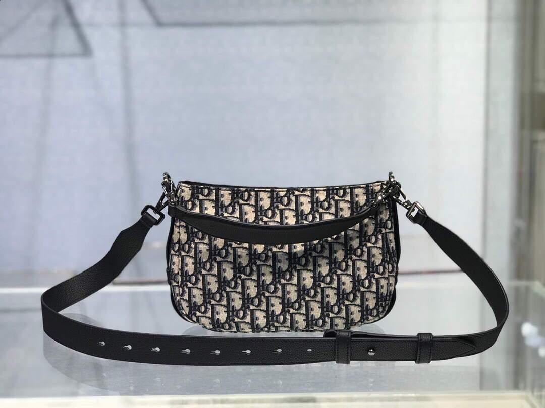 Dior M0446 Dior Saddle Bag Oblique Tote Shoulder Bag Grey Blue - Voguebags