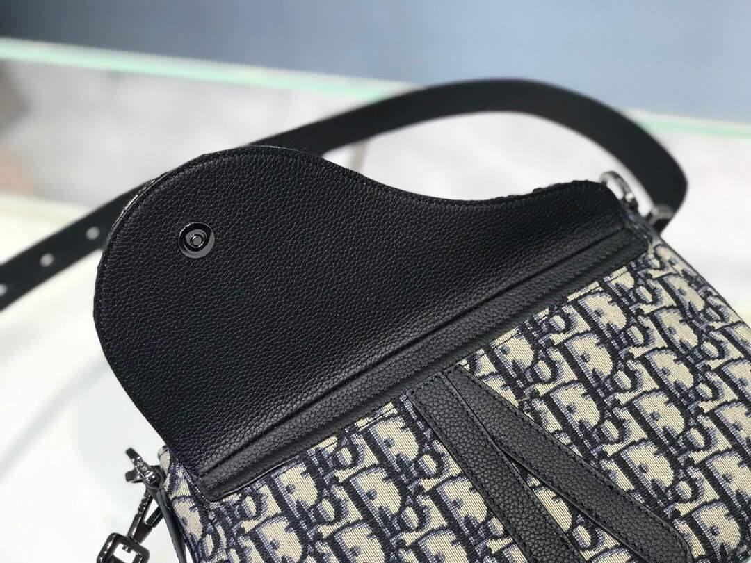 Dior M0446 Dior Saddle Bag Oblique Tote Shoulder Bag Grey Blue - Voguebags