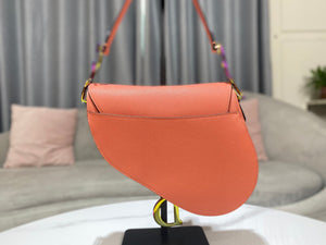 Dior M0446 Dior Saddle Bag Orange Grained Calfskin Purple logo - Default Title - View 3