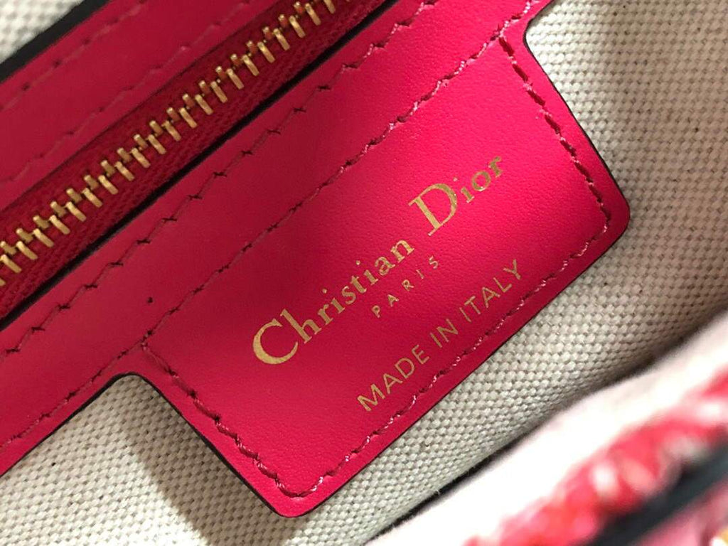 Dior M0446 Dior Saddle Bag Red Toile de Jouy Reverse Jacquard - shop2bag