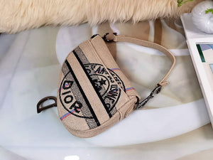 Dior Saddle Bag Beige Jute Canvas Embroidered M0446 - Default Title - View 5
